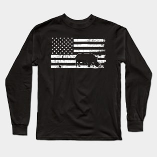 American Flag Rhino USA Conservation TShirt Long Sleeve T-Shirt